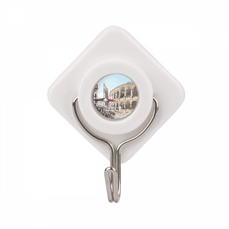 Italy Colosseum Architecture Pattern Adhesive Wall Hooks Hanging Self Sticky