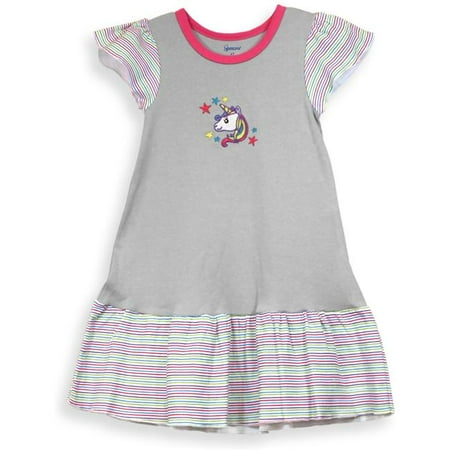 Spencers Girls Unicorn Nightgown - Pink & Grey 4 Toddler