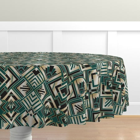Cotton Sateen Tablecloth 90 Round - Twenties 1920S Green Gold Art Deco Geometric Shapes Fancy Retro Nouveau Abstract Print Custom Table Linens by Spoonflower
Cotton Sateen Tablecloth 90 Round - Twenties 1920S Green Gold Art Deco Geometric Shapes Fancy Retro Nouveau Abstract Print Custom Table Linens by Spoonflower