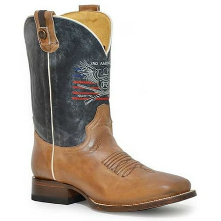 Men s Roper 2nd Amendment CCS Rider Leather Boots Handcrafted Tan