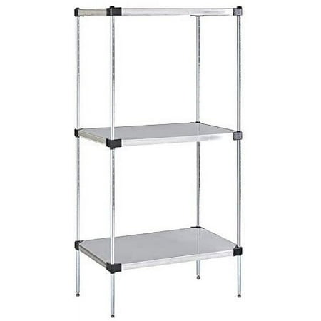 24 Deep x 36 Wide x 63 High 3 Tier Stainless Steel Solid Starter Shelving Unit
24 Deep x 36 Wide x 63 High 3 Tier Stainless Steel Solid Starter Shelving Unit