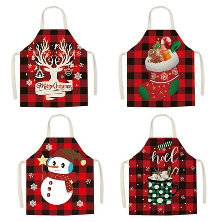 4PCS Christmas Apron Adjustable and Foldable Black and Red Check Plaid Apron Antifouling Kitchen Baking Apron
4PCS Christmas Apron Adjustable and Foldable Black and Red Check Plaid Apron Antifouling Kitchen Baking Apron