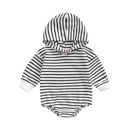 Calsunbaby Infant Baby Girls Boys Hooded Romper Stripe Long Sleeve Jumpsuit Casual Bodysuit Autumn Clothes Black White 0-3 Months
Calsunbaby Infant Baby Girls Boys Hooded Romper Stripe Long Sleeve Jumpsuit Casual Bodysuit Autumn Clothes Black White 0-3 Months