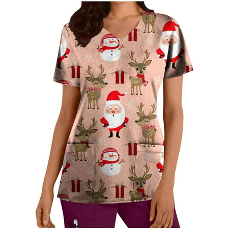 JWZUY Women Scrubs Tops Short Sleeve V Neck Cartoon Pattern Tops Nursing Working Uniform with Pockets Casual Blouses Pullover Shirts T-Shirts Tshirts Tee Shirt (White S)
JWZUY Women Scrubs Tops Short Sleeve V Neck Cartoon Pattern Tops Nursing Working Uniform with Pockets Casual Blouses Pullover Shirts T-Shirts Tshirts Tee Shirt (White S)