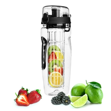 Beautops Fruit Infuser Water Bottle 32OZ Juice Shaker Sport w/ Flip Top Lid Anti-Slip Grips For Office Home Sport Running Walking Hiking - Black
Beautops Fruit Infuser Water Bottle 32OZ Juice Shaker Sport w/ Flip Top Lid Anti-Slip Grips For Office Home Sport Running Walking Hiking - Black