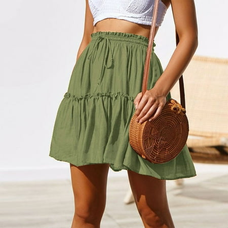 jsaierl Fashion Women Solid Casual Bandage Ruched Ruffles Elastic Waist Skirts for Women 2022 
jsaierl Fashion Women Solid Casual Bandage Ruched Ruffles Elastic Waist Skirts for Women 2022