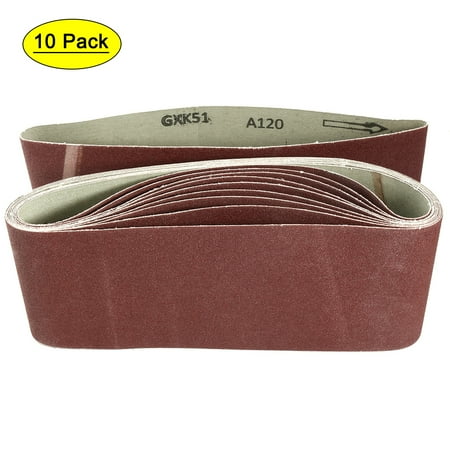 4-Inch x 24-Inch 120 Grit Lapped Butt Joint Aluminum Oxide Sanding Belt 10pcs