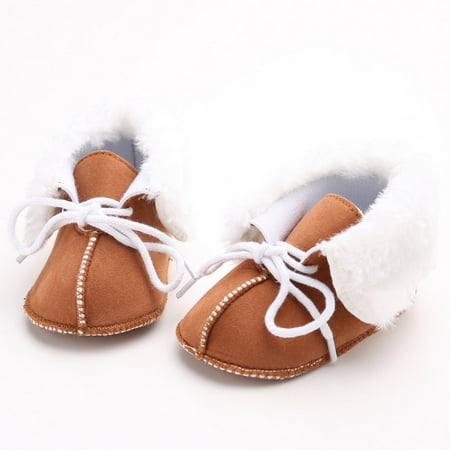 OUTAD New Keep Warm Unisex Walking Shoes Newborn Baby Kids Comfortable Shoes brown