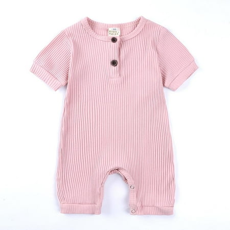 Newborn Boys Girls Short Sleeve Shorts Jumpsuit Summer Solid Color Bag Fart Coat Crewneck Button 0-3Months
Newborn Boys Girls Short Sleeve Shorts Jumpsuit Summer Solid Color Bag Fart Coat Crewneck Button 0-3Months