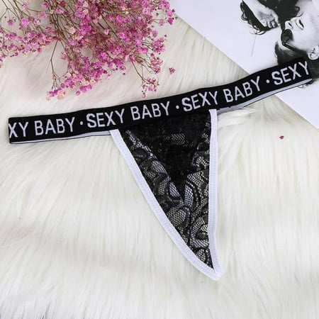 Greyghost Panties Fashion Lady New Mesh Embroidery Lace Letter Wide Belt with Hot Elastic Thong for Women Black M
Greyghost Panties Fashion Lady New Mesh Embroidery Lace Letter Wide Belt with Hot Elastic Thong for Women Black M