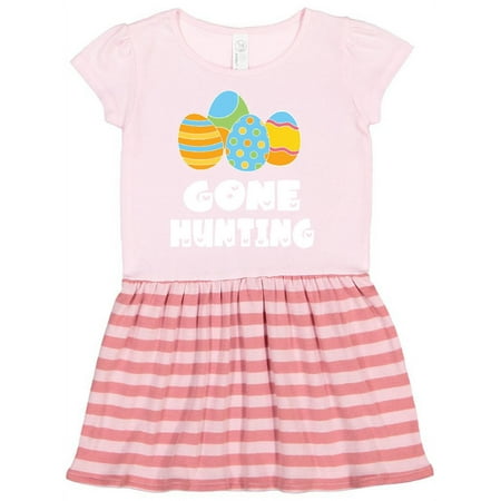 Inktastic Gone Hunting Blue and Yellow Easter Eggs Gift Toddler Girl Dress