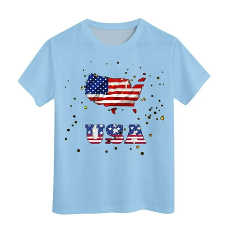 Children Short Sleeved Comfortable and Soft Independence Day Printed Top T Shirt Skin-Friendly T Shirts for Boys
Children Short Sleeved Comfortable and Soft Independence Day Printed Top T Shirt Skin-Friendly T Shirts for Boys