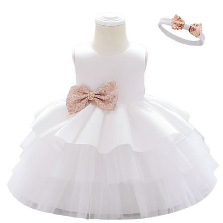 Odeerbi Girls Birthday Party Dresseseses Toddler Net Yarn Embroidery Rhinestone Bowknot Gown Long Dresses Headband Suit White
Odeerbi Girls Birthday Party Dresseseses Toddler Net Yarn Embroidery Rhinestone Bowknot Gown Long Dresses Headband Suit White