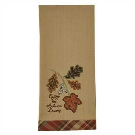 ENJOY THE AUTUMN LEAVES APPLIQUE DISHTOWEL