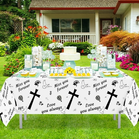 2ooya 3Pcs White PE Tablecloths Set Black Cross Rectangle Oilproof Table Cover 54 x 108inches
2ooya 3Pcs White PE Tablecloths Set Black Cross Rectangle Oilproof Table Cover 54 x 108inches