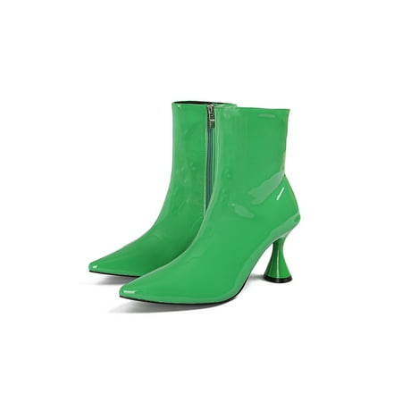 Ferndule Women Patent Leather Boots Pointy Toe High Heels Boot Zip Up Fashion Bootie Slip Resistant Slim Winter Shoes Outdoor Short Booties Multi Colors Comfotable Green 4.5
Ferndule Women Patent Leather Boots Pointy Toe High Heels Boot Zip Up Fashion Bootie Slip Resistant Slim Winter Shoes Outdoor Short Booties Multi Colors Comfotable Green 4.5