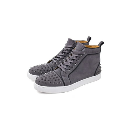 Barabas Men s Spike Design Luxury Suede High-Top Sneaker SH732