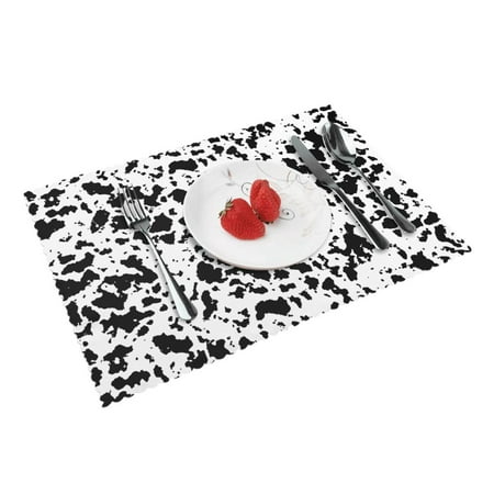 Western Placemat Restaurant Table Mat Anti-Oil Heat Insulation Plate Mat Hotel Family Banquet Special Placemat 12x18in 4 Pieces Black-White Cowhide
Western Placemat Restaurant Table Mat Anti-Oil Heat Insulation Plate Mat Hotel Family Banquet Special Placemat 12x18in 4 Pieces Black-White Cowhide