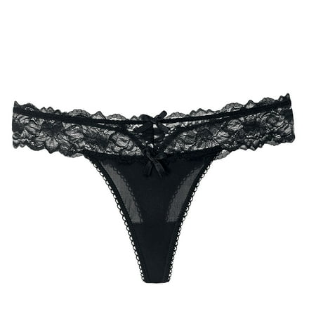 Kddylitq Women s Lace Low Rise Thong Underwear Soft Underwear Breathable Briefs Black Free Size
Kddylitq Women s Lace Low Rise Thong Underwear Soft Underwear Breathable Briefs Black Free Size