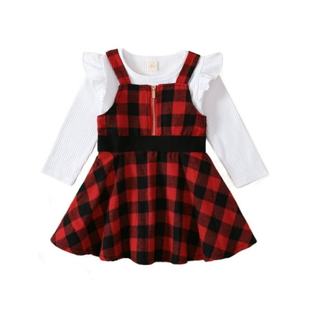Ma&Baby Toddler Baby Girls Christmas Outfits Long Sleeve Ribbed Shirt Top and Plaid Suspender Skirt Sets
Ma&Baby Toddler Baby Girls Christmas Outfits Long Sleeve Ribbed Shirt Top and Plaid Suspender Skirt Sets