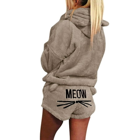 Capreze Women Sleepwear Tops And Shorts Pajamas Sets Pocket Nightwear Loose Lounge Set Hooded Khaki 4XL
Capreze Women Sleepwear Tops And Shorts Pajamas Sets Pocket Nightwear Loose Lounge Set Hooded Khaki 4XL