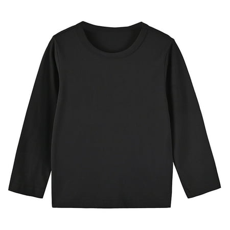 LNWUY Toddler Baby Boy Girl Basic Solid Plain Cotton T Shirts Tops Long Sleeve Round Neck Tee Shirt Children s Clothes Black 130 
LNWUY Toddler Baby Boy Girl Basic Solid Plain Cotton T Shirts Tops Long Sleeve Round Neck Tee Shirt Children s Clothes Black 130