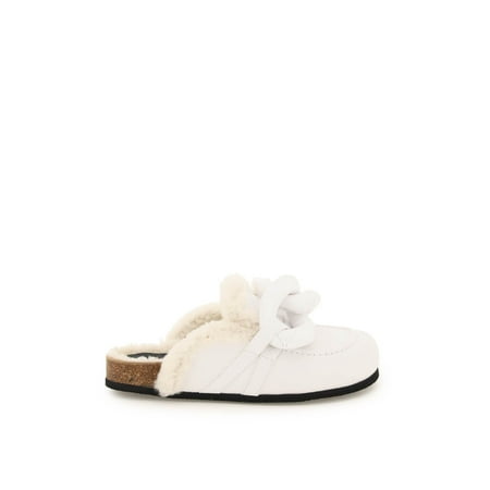 J.W. Anderson Leather Chain Mules With Shearling Lining