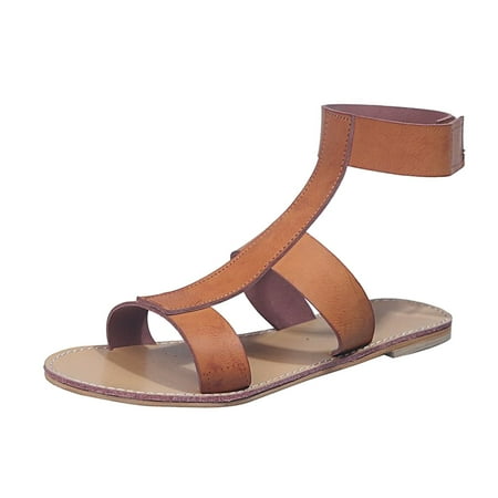 Ladies Summer Fashion Big Size Open Toe Flat All-match Roman Style Sandals Pu sandals for Women Brown
Ladies Summer Fashion Big Size Open Toe Flat All-match Roman Style Sandals Pu sandals for Women Brown