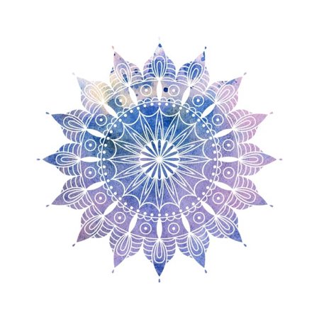 Mandala Colorful Watercolor. Beautiful round Pattern. Detailed Abstract Pattern. Decorative Isolate Laminated Print Wall Art By pilipa