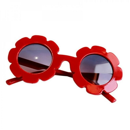 SYNPOS Kids Sunglasses Cute Round Sunglasses Flower Shaped Sunglasses for Boys Girls Party Accessories