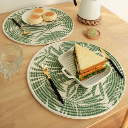 Round Woven Placemat Natural Cotton Placemats Heat Resistant Non-Slip Weave Placemats Handmade
Round Woven Placemat Natural Cotton Placemats Heat Resistant Non-Slip Weave Placemats Handmade