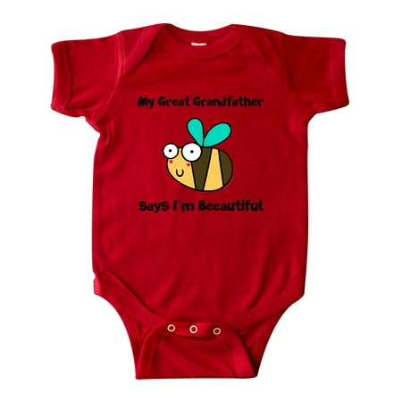 Inktastic Bee Great Grandfather says I m Beautiful Gift Baby Boy or Baby Girl Bodysuit
Inktastic Bee Great Grandfather says I m Beautiful Gift Baby Boy or Baby Girl Bodysuit