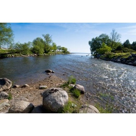 Beaver River flowing into Georgian Bay Thornbury Ontario Canada Stretched Canvas - Panoramic Images (36 x 24)