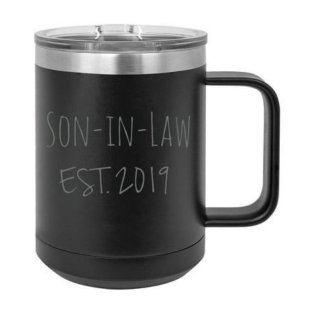 Son-in-Law Est. 2019 Established Stainless Steel Vacuum Insulated 15 Oz Engraved Double-Walled Travel Coffee Mug with Slider Lid
Son-in-Law Est. 2019 Established Stainless Steel Vacuum Insulated 15 Oz Engraved Double-Walled Travel Coffee Mug with Slider Lid