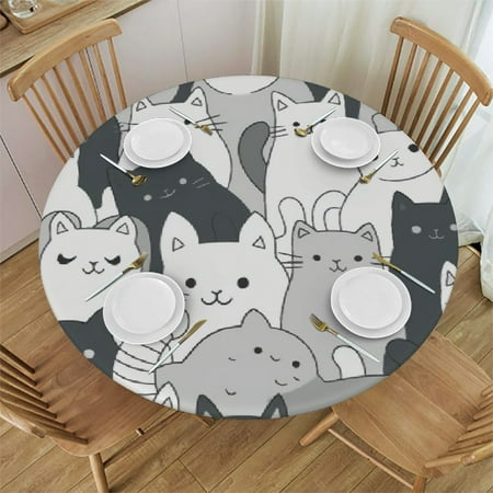 YANMS Cute Cat Round Tablecloth Waterproof Resistant Fabric 100% Polyester Fiber 46-50
YANMS Cute Cat Round Tablecloth Waterproof Resistant Fabric 100% Polyester Fiber 46-50