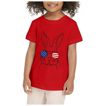 Toddler Girls Shirts Kids Bunny Boys Bunny With Glasses With Usa Flag Print 4Th Of July Rabbit Graphic Tees Cute Summer Tops for Girls Size 5-6T
Toddler Girls Shirts Kids Bunny Boys Bunny With Glasses With Usa Flag Print 4Th Of July Rabbit Graphic Tees Cute Summer Tops for Girls Size 5-6T