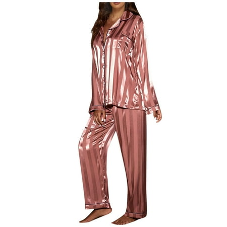 QWERTYU Womens Button Down Long Sleeve Pants 2 Piece Sleepwear Loungewear Striped Pj Set Nightwear Pajamas Set XL Hot Pink
QWERTYU Womens Button Down Long Sleeve Pants 2 Piece Sleepwear Loungewear Striped Pj Set Nightwear Pajamas Set XL Hot Pink