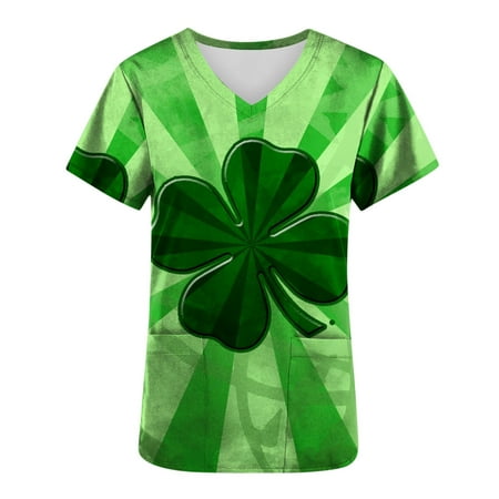 LONKITO Womens Tops for St. Patty s Day Women s Short Sleeved V-neck Shirt Saint Patrick Printed With Pocket Protector Green XXL
LONKITO Womens Tops for St. Patty s Day Women s Short Sleeved V-neck Shirt Saint Patrick Printed With Pocket Protector Green XXL