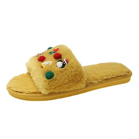 Slippers for Women Women S Home Warm Cotton Slippers Winter Fashion Christmas Pendant Printing Thermal Slippers Casual Home Shoes Womens Slippers Velvet Yellow 36
Slippers for Women Women S Home Warm Cotton Slippers Winter Fashion Christmas Pendant Printing Thermal Slippers Casual Home Shoes Womens Slippers Velvet Yellow 36