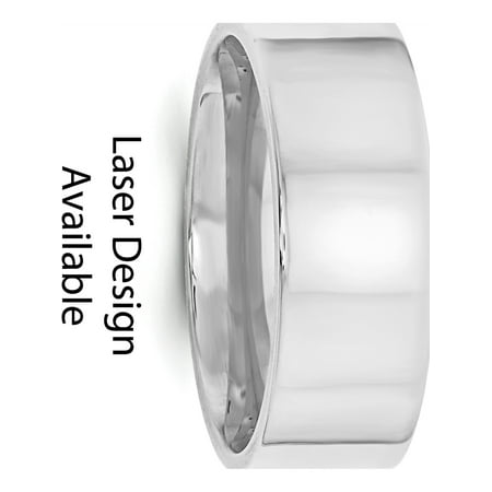 USA - 925 Sterling Silver/Lasered Design 8mm Flat Size 7 Band