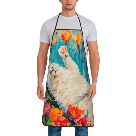 Wukai Playful Floral Cat Print Aprons Adjustable Bib Aprons Cooking Kitchen Chef Apron for Women and Men
Wukai Playful Floral Cat Print Aprons Adjustable Bib Aprons Cooking Kitchen Chef Apron for Women and Men
