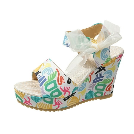 ZAROYEAX Ladies Fashion Summer Printed Fabric Lace Up Open Toe Sloping Heel Thick Sole Sandals
ZAROYEAX Ladies Fashion Summer Printed Fabric Lace Up Open Toe Sloping Heel Thick Sole Sandals