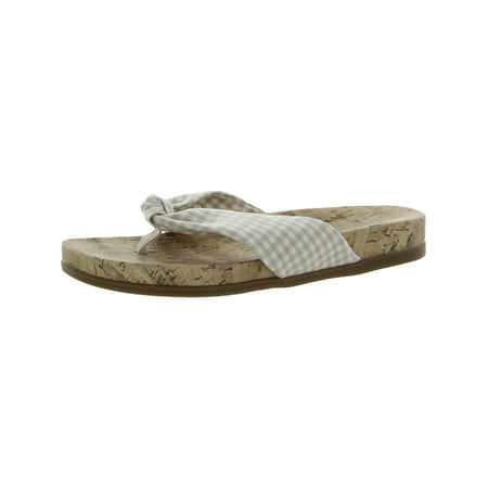 LifeStride Womens Happy Slip-On Cork Thong Sandals