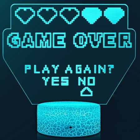 Game Over LED Night Light 3D n Lamp Bedroom Gaming Room Gamer Gift r as Xmas Holiday Birthday Gifts for Boys Girls
Game Over LED Night Light 3D n Lamp Bedroom Gaming Room Gamer Gift r as Xmas Holiday Birthday Gifts for Boys Girls