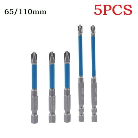 5PCS 65/110mm Magnetic Special Slotted Cross Screwdriver Bit Electrician FPH2