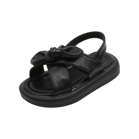 WREESH Toddler and Kids Girls Crisscross Strap Open Toe Sandals: Pull-On Beach Sandals with Solid Color Bow and Non-Slip Soft Sole Black
WREESH Toddler and Kids Girls Crisscross Strap Open Toe Sandals: Pull-On Beach Sandals with Solid Color Bow and Non-Slip Soft Sole Black