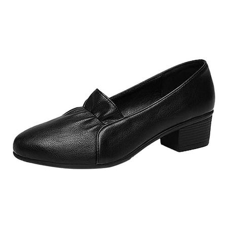Cathalem Leisure Women s Four Seasons Solid Color Non Slip Square Heels Round Toe Breathable Slip On Lazy Shoes Black 37
Cathalem Leisure Women s Four Seasons Solid Color Non Slip Square Heels Round Toe Breathable Slip On Lazy Shoes Black 37