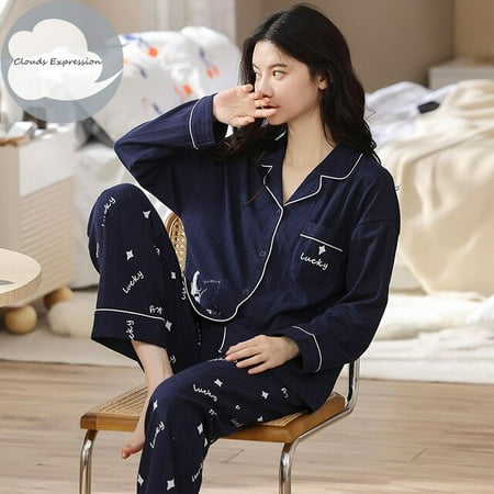 QWZNDZGR Spring Autumn Brand Knitted Cotton Sleepwear Elegant Women Pajama Sets Sleep&Lounge Plaid Pajamas Women s Fashion Home Clothing
QWZNDZGR Spring Autumn Brand Knitted Cotton Sleepwear Elegant Women Pajama Sets Sleep&Lounge Plaid Pajamas Women s Fashion Home Clothing