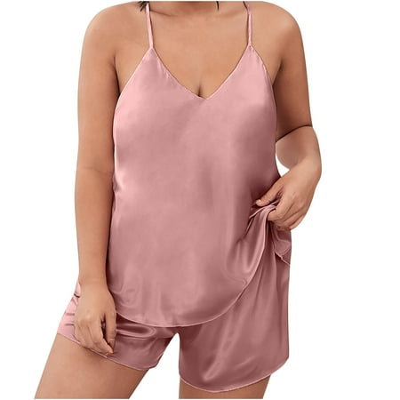 Women Plus Size Pajamas Cami Shorts Set Satin Nightwear Sexy Lingerie Sleepwear Two-piece Home Suit
Women Plus Size Pajamas Cami Shorts Set Satin Nightwear Sexy Lingerie Sleepwear Two-piece Home Suit