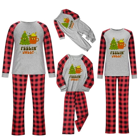 Dezsed Christmas Pajamas for Family Christmas Baby Kids Child Printed Top+Pants Family Matching Pajamas Set
